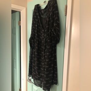 Black dress with eyeglass pattern